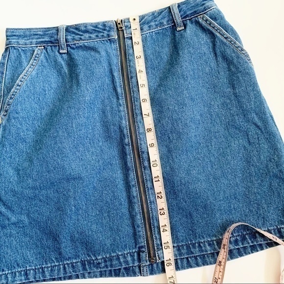 Hollister Ultra High Rise Zip Front Denim Skirt - Picture 9 of 11